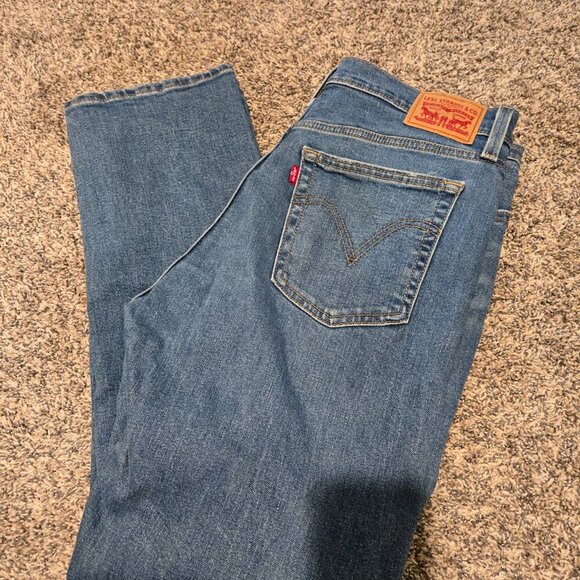 Levi's Wedgie Straight Jeans Light Indigo Distressed 31 - Picture 2 of 6